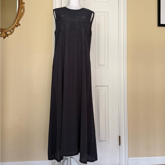 Rachel Comey Vallejo Dress in charcoal Silk Blend Embroidered Pockets Rare Color - Picture 5 of 14